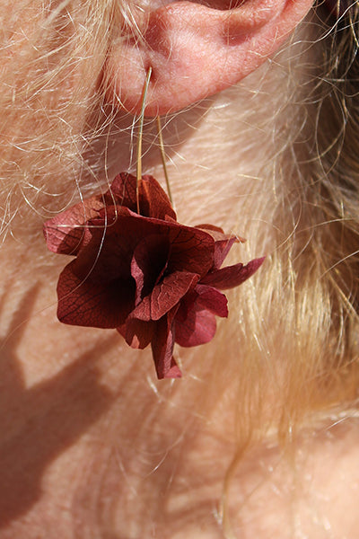 Boucles d'oreilles tiges Bordeaux