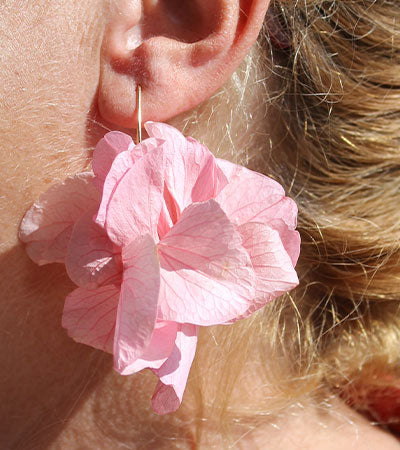 Boucles d'oreilles tiges Rose grandes pétales