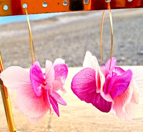 Boucles d'oreilles tiges bouquet de roses