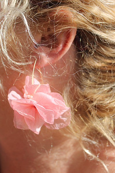 Boucles d'oreilles tiges rose absolu