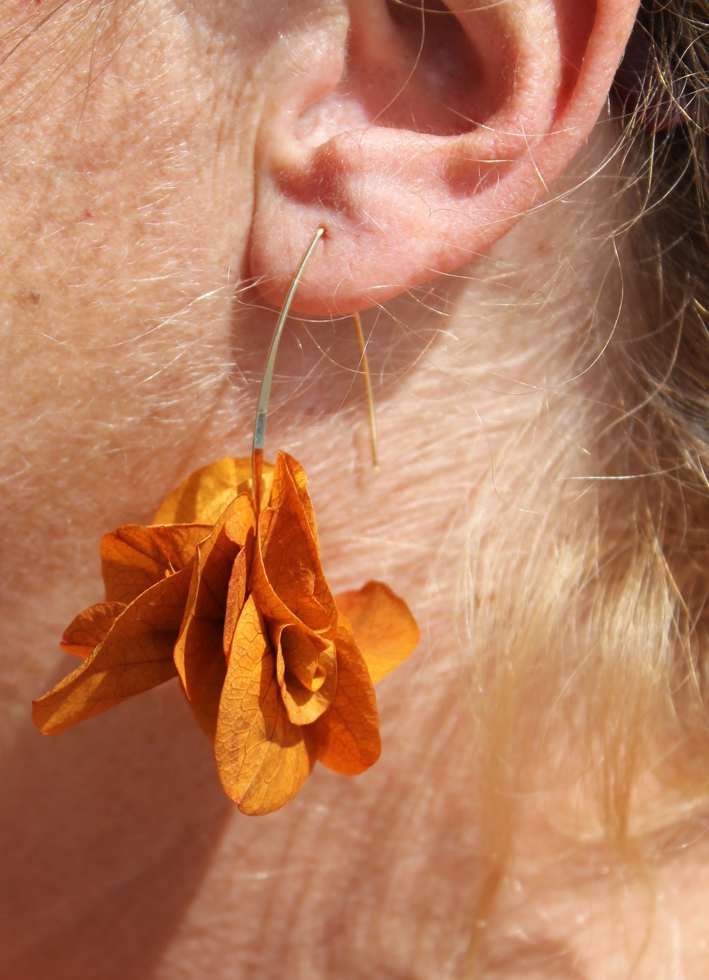 Boucles d'oreilles tiges Orange Flamme