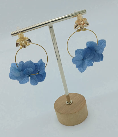 Boucles d'oreilles - cercle de pétales Bleu lavande