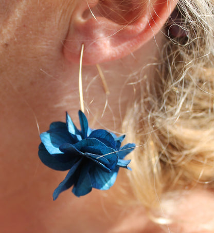 Boucles d'oreilles tiges Bleu Majorelle