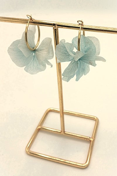 Boucles d'oreilles Créoles bleu d'eau