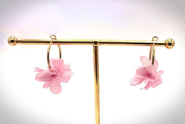 Boucles d'oreilles Créoles Vrai Rose