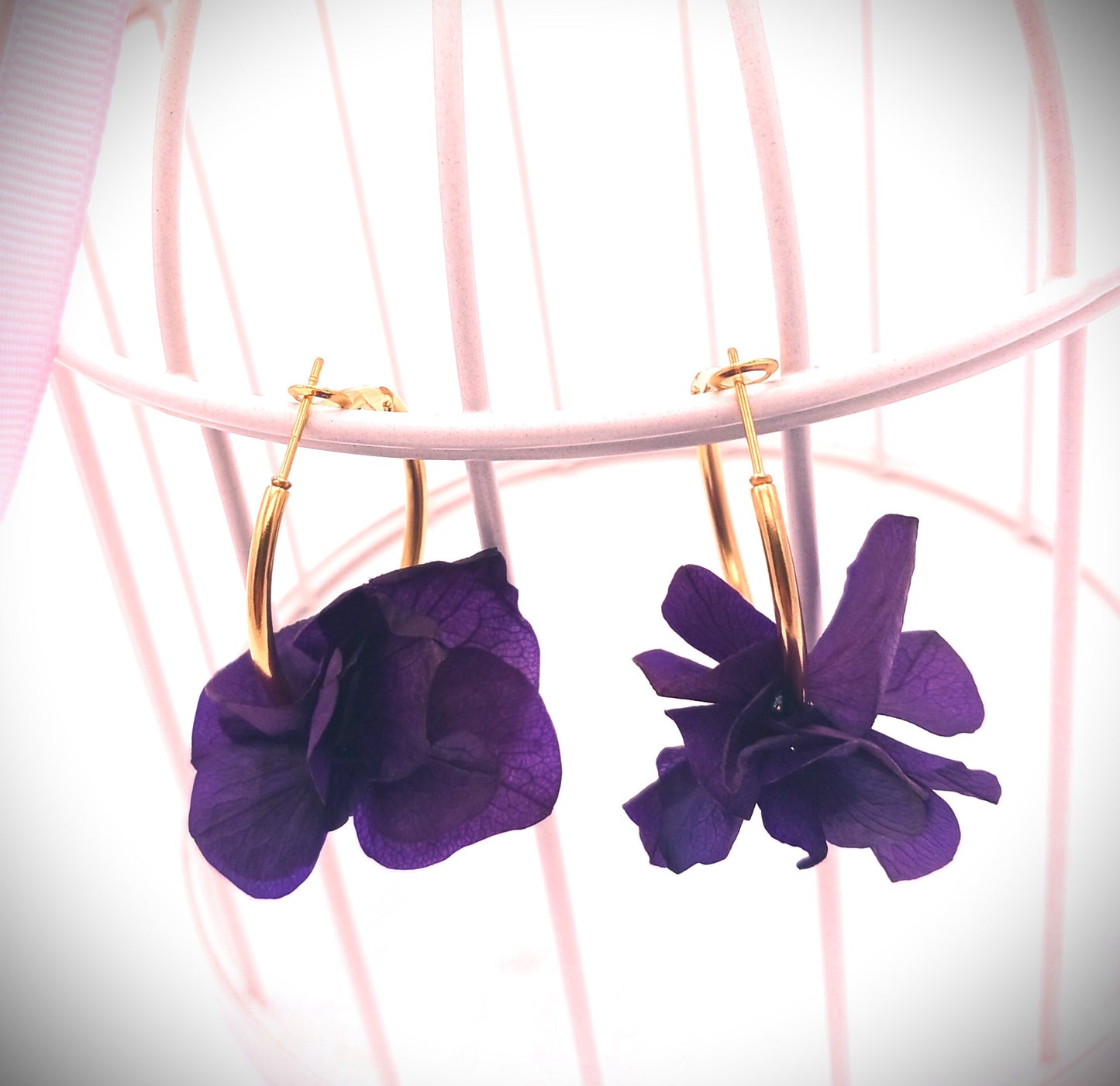 Boucles d'oreilles Créoles Violette