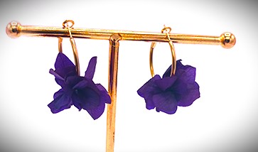 Boucles d'oreilles Créoles Violette