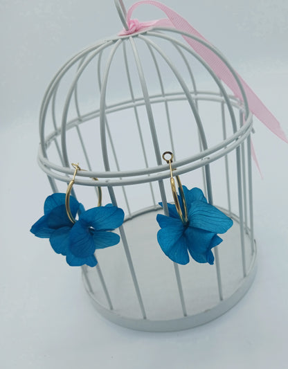 Boucles d'oreilles Créoles Bleu Majorelle