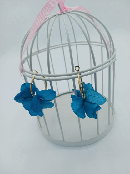 Boucles d'oreilles Créoles Bleu Majorelle