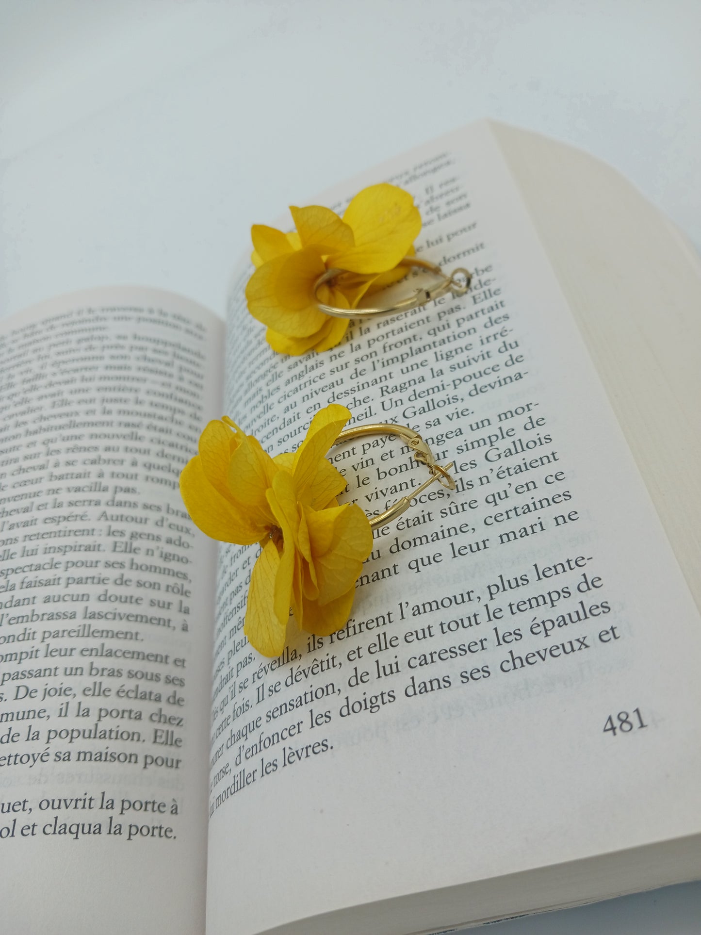 Boucles d'oreilles Créoles Jaune Tournesol