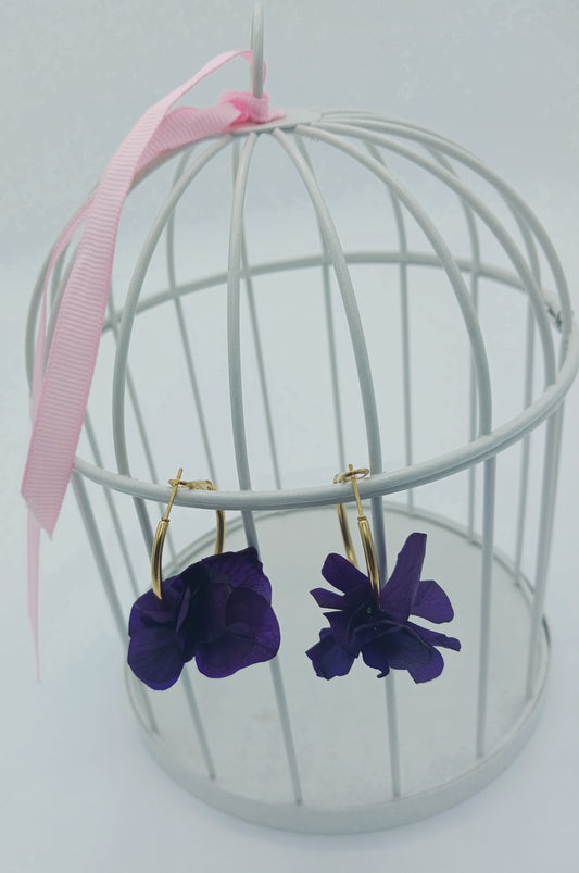 Boucles d'oreilles Créoles Violette