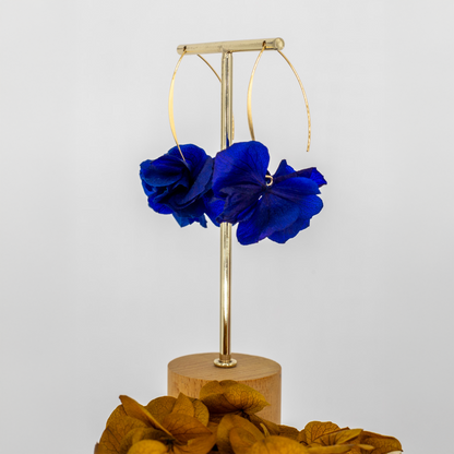 Boucles d'oreilles - tiges pétales bleus roi