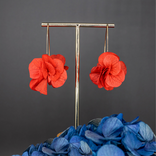 Boucles d'oreilles - tiges pétales corail