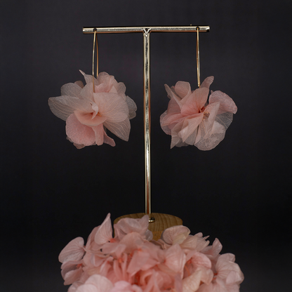 Boucles d'oreilles tiges - pétales roses clairs